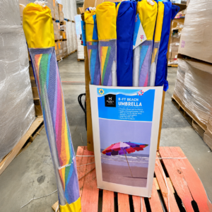 8FT Beach Umbrella Pallet — 120-140 Units, Walmart Overstock