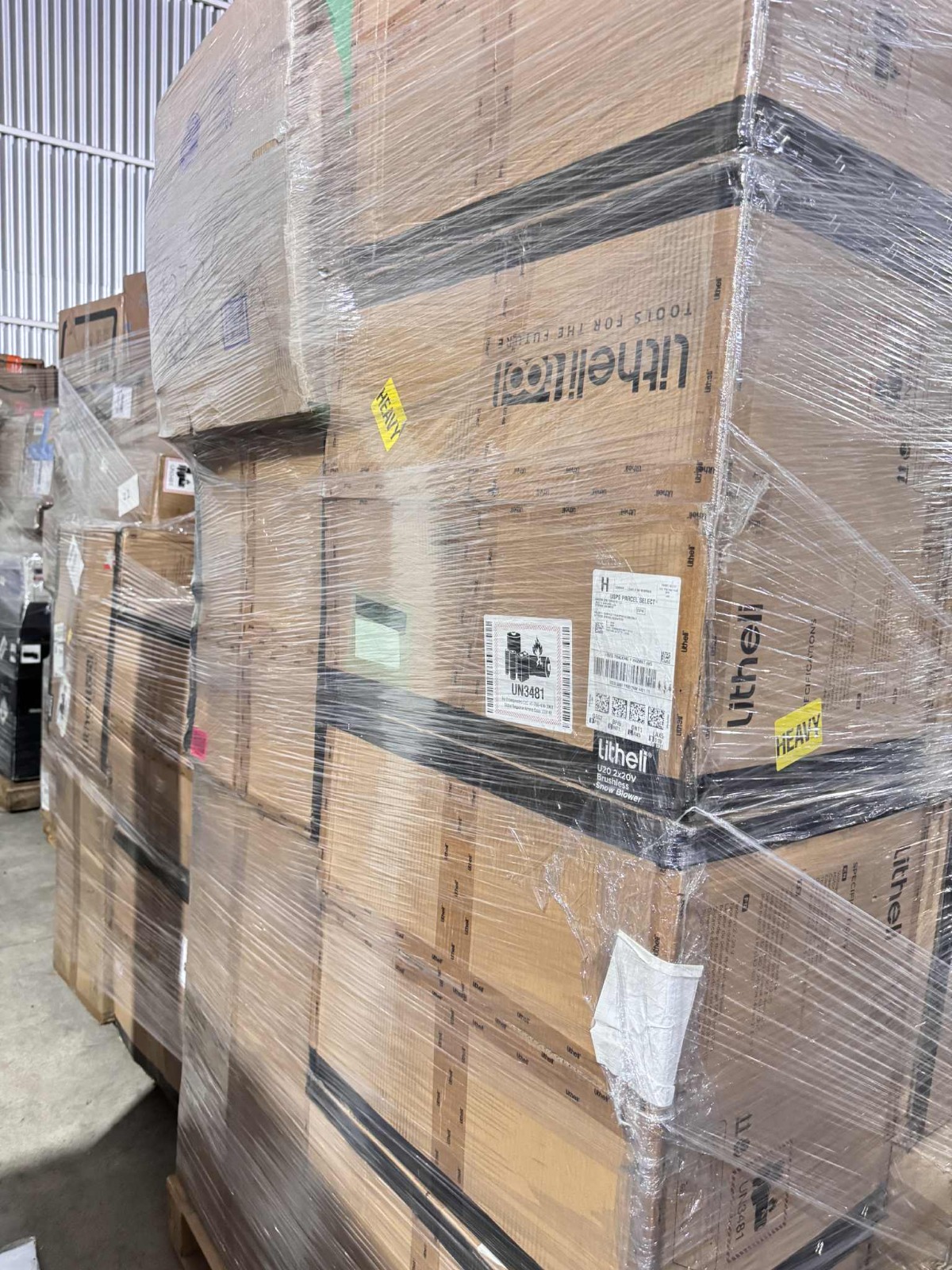 3PL-Litheli-Truckload-Battery-Tools Litheli liquidation truckload of cordless leaf blowers, chainsaws and portable power stations on 24 pallets