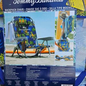 Tommy Bahama backpack cooler beach chair pallet of Blue Pineapple insulated aluminum chairs shrink-wrapped for resale