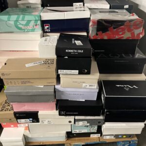 Macy's Bloomingdale's women's shoes pallet with 325 pairs of assorted new shelf-pull heels, sandals, and boots ready for resale