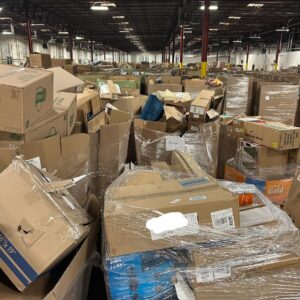 Auction cleanout truckload of 24-26 salvage general merchandise pallets loaded in a 53-foot trailer