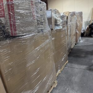 Amazon Mediums truckload of 24-28 pallets of mixed general merchandise staged for reseller freight