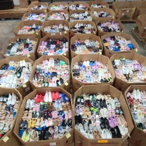 Target kids shoes pallet with 250 pairs of children's sneakers and footwear for resale