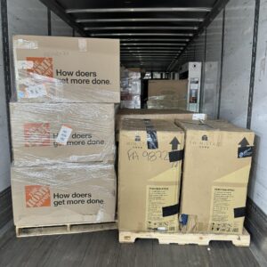 Home Depot home goods truckload of 24 stacked liquidation pallets ready for reseller shipment