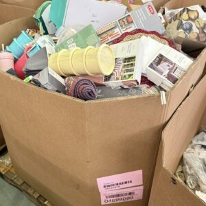 Target kitchen shelf pulls pallet holding roughly 300 housewares pieces shrink-wrapped for resale