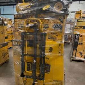 DeWalt tool truckload of shrink-wrapped pallets loaded on a semi-trailer for wholesale resale