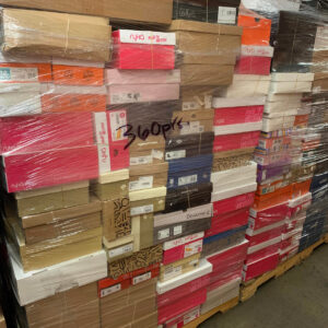 Nordstrom liquidation truckload of designer apparel, shoes and handbags on 24 shrink-wrapped pallets