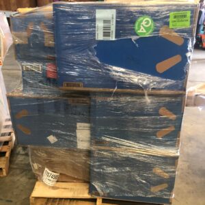 Walmart store returns truckload of 26 stacked general merchandise pallets ready to ship
