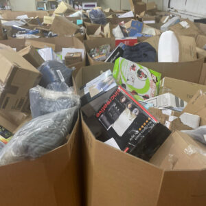 Walmart Smalls Truckload of 24 pallets of small-item customer returns staged for resale