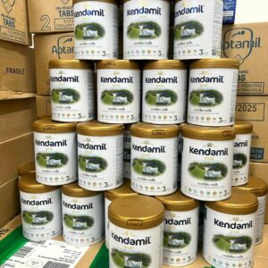 Baby formula wholesale pallet stacked with 300 sealed Enfamil and Similac infant formula cans