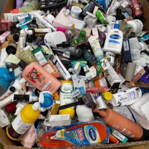 Liquidation cosmetics pallet of overstock makeup and beauty products ready for resale