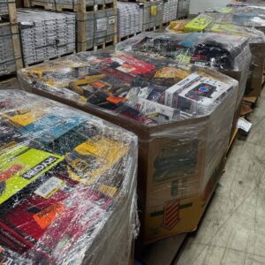 Hand tool liquidation pallet stacked with 60 to 150 assorted branded hand tools