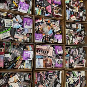 Assorted makeup liquidation pallet with 200-500+ brand-name cosmetics for resale