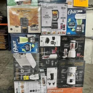 200-unit wholesale kitchen appliance pallet of air fryers, blenders and coffee makers