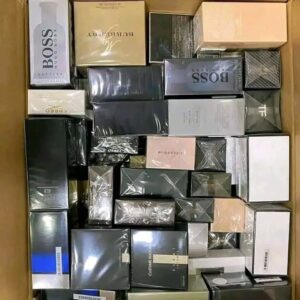 150-unit mixed perfume pallet of assorted designer and overstock fragrance bottles for resale