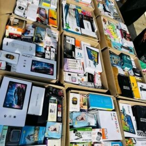 150-unit electronics pallet stacked with mixed consumer electronics for resale