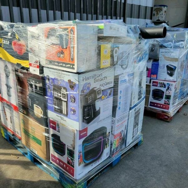 photo_6194944778194062965_x 200-unit electronics pallet of assorted wholesale audio, accessories and smart tech shrink-wrapped for resale