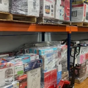 Wholesale liquidation pallets in warehouse — Vault Bridge Liquidators