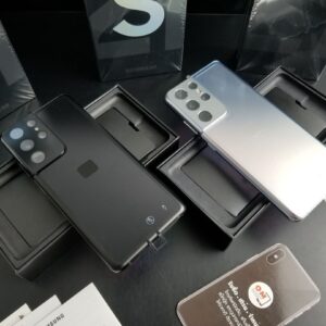 Samsung Galaxy S21 Ultra liquidation pallet of electronics and general merchandise stacked on a warehouse floor