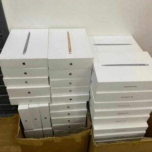 MacBook Air liquidation pallet of Apple laptops packed for wholesale resale