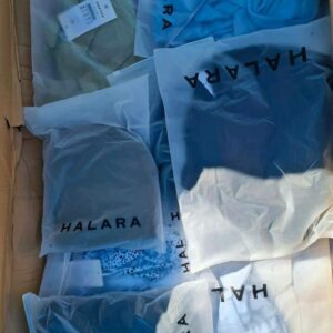 Halara Clothing Pallet Assorted — Wrapped wholesale Halara clothing pallet of assorted activewear leggings and dresses for re
