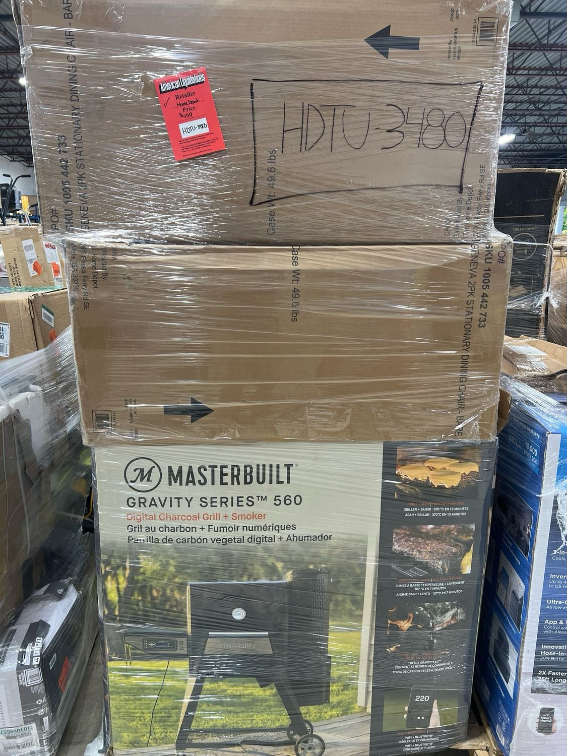 Home Depot GM HDTU-3480 Home Depot Home Kitchen Pallet — Home Depot home and kitchen pallet of shrink-wrapped mixed returns and overstock for resale