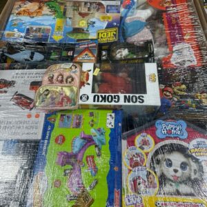 General merchandise liquidation pallet stacked with mixed retail resale items