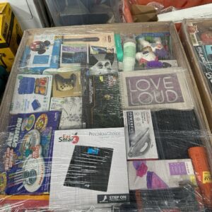 General Merchandise Liquidation Pallet 5 — General merchandise liquidation pallet stacked with mixed retail overstock and ret