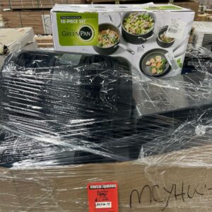 Macy S Houseware Liquidation Pallet 3 — Macy's houseware liquidation pallet stacked with cookware, bedding, and kitchen goods