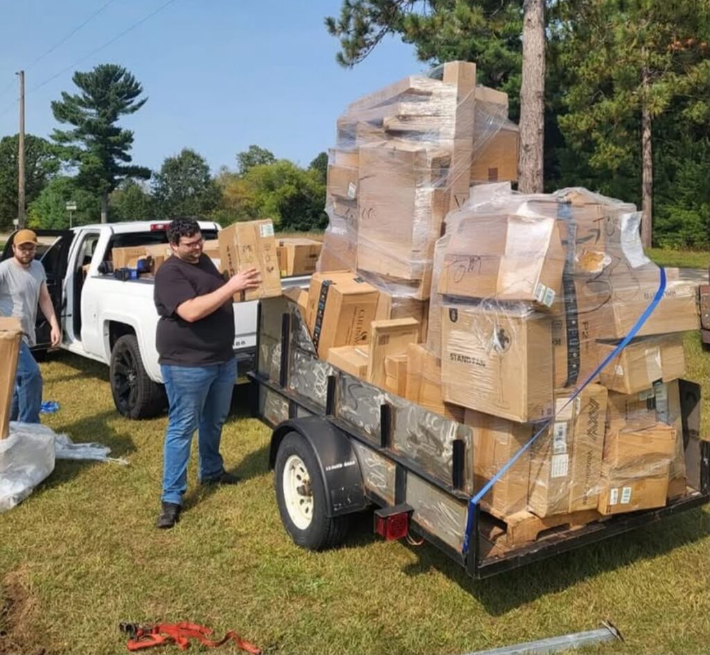 Customer pickup at Vault Bridge Liquidators